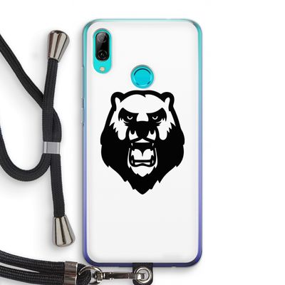 Angry Bear (white): Huawei P Smart (2019) Transparant Hoesje met koord