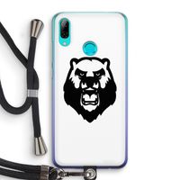 Angry Bear (white): Huawei P Smart (2019) Transparant Hoesje met koord