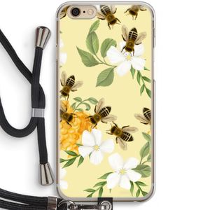 No flowers without bees: iPhone 6 / 6S Transparant Hoesje met koord