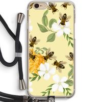 No flowers without bees: iPhone 6 / 6S Transparant Hoesje met koord