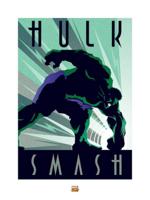 Kunstdruk Marvel - Deco Hulk - 60x80cm