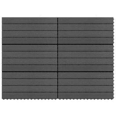 Terrastegels 6 st 60x30 cm 1,08 m HKC zwart
