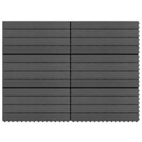 Terrastegels 6 st 60x30 cm 1,08 m HKC zwart