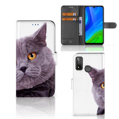 Huawei P Smart 2020 | Telefoonhoesje | Met pasjeshouder | Kat