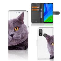 Huawei P Smart 2020 | Telefoonhoesje | Met pasjeshouder | Kat