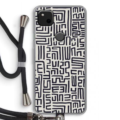 Moroccan Print: Pixel 4a Transparant Hoesje met koord