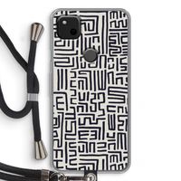 Moroccan Print: Pixel 4a Transparant Hoesje met koord Moroccan Print: Pixel 4a Transparant Hoesje met koord