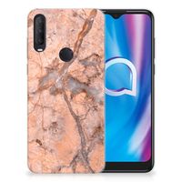 Alcatel 1S (2020) TPU Siliconen Hoesje Marmer Oranje - thumbnail