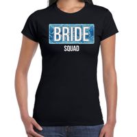 Bride squad t-shirt zwart voor dames - thumbnail