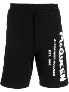 Alexander McQueen short à logo imprimé - Noir