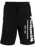 Alexander McQueen short à logo imprimé - Noir - thumbnail