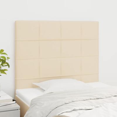 Hoofdborden 2 st 90x5x78/88 cm stof crèmekleurig