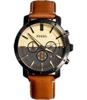 Horlogeband Fossil BQ2157 Leder Bruin 22mm