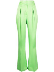 Genny pantalon évasé à détails plissés - Vert