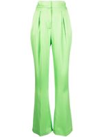 Genny pantalon évasé à détails plissés - Vert