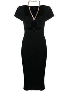 PINKO robe mi-longue à bretelles en chaîne - Noir