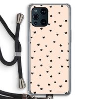 Kleine kattenkopjes: Oppo Find X3 Transparant Hoesje met koord