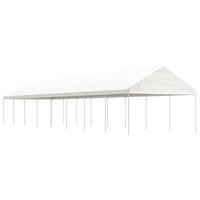 Prieel met dak 17,84x4,08x3,22 m polyetheen wit