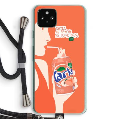 Peach please!: Pixel 5a 5G Transparant Hoesje met koord