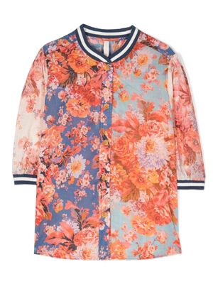 ZIMMERMANN Kids chemise en coton à fleurs - Rose