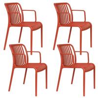 Housecraft Living Mante Tuinstoelen Terra| Rood - Set van 4