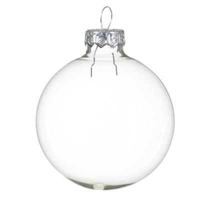 Decoris kerstballen - 6x st - transparant parelmoer - 8 cm - glas - kerstversiering