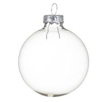 Decoris kerstballen - 6x st - transparant parelmoer - 8 cm - glas - kerstversiering