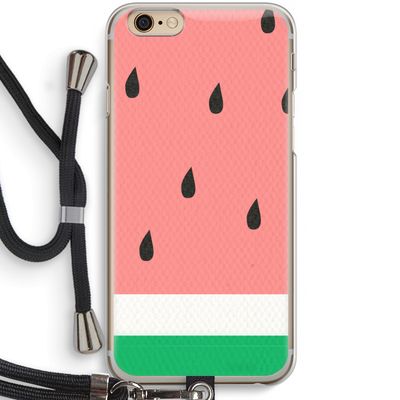 Watermeloen: iPhone 6 / 6S Transparant Hoesje met koord