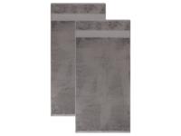 LIVARNO Set van 2 bamboe handdoeken 50 x 100 cm (Grijs)