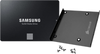 Samsung 870 EVO 2,5 inch 1TB + Corsair SSD Mounting Bracket - thumbnail