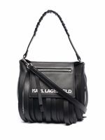 Karl Lagerfeld mini sac K/Fringe Hobo - Noir