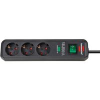 Brennenstuhl 1158810315 Eco-Line PDU Stekkerdoos 3 Sockets met Schakelaar en Overspanningsbeveiliging Zwart -1,5 meter - thumbnail