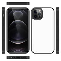 Back Cover iPhone 12 Pro Max Gripcase Hoesje Zwart/wit