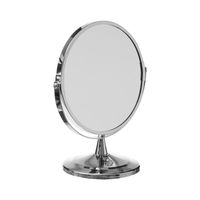 Dubbele make-up spiegel/scheerspiegel op voet 17 x 23 cm zilver   -