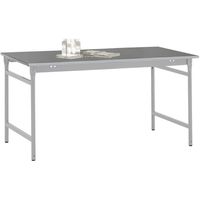Manuflex BB3014.9006 Bijzettafel basis stationair met staalbeslag schijf in aluminium zilver vergelijkbaar met RAL 9006, bxdxh: 1000 x 600 x 780 mm - thumbnail
