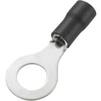 TRU COMPONENTS 738350 Ringkabelschoen Dwarsdoorsnede (max.): 4 mm² Schachtdiameter: 8.4 mm Deels geïsoleerd Zwart 50 stuk(s) - thumbnail