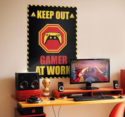 gamer aan het werk videogameposter