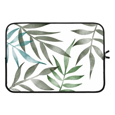 Tropical watercolor leaves: Laptop sleeve 13 inch