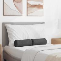VidaXL Bolster kussens 2 stuks donkergrijs ø 15 x 40 cm cordstof