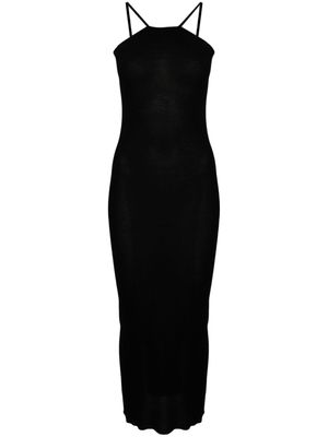 Rick Owens robe longue Skorpio nervurée - Noir