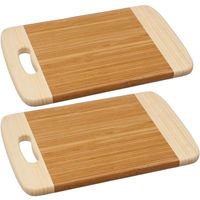 2x Stuks snijplank met handvat 30 x 20 cm van bamboe hout