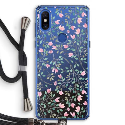 Sierlijke bloemen: Xiaomi Mi Mix 3 Transparant Hoesje met koord