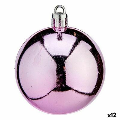 Set kerstballen Roze Plastic 6 x 7 x 6 cm (12 Stuks)