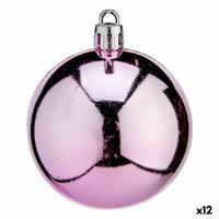 Set kerstballen Roze Plastic 6 x 7 x 6 cm (12 Stuks)