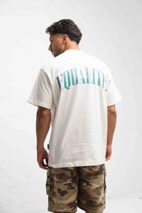 Equalité Oliver Oversized T-Shirt Heren Wit/Turquoise - Maat XXS - Kleur: TurquoiseWit | Soccerfanshop