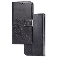 Xiaomi Mi 11 hoesje - Bookcase - Pasjeshouder - Portemonnee - Bloemenprint - Kunstleer - Zwart - thumbnail