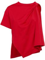 Alexander McQueen t-shirt asymétrique à détail de nœud - Rouge