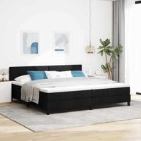 Boxspringbed met Matras Zwart 200x200 cm Stof