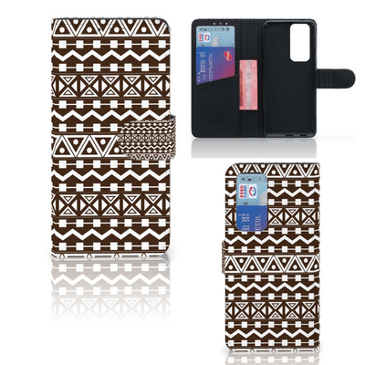 OPPO Find X3 Neo 5G Telefoon Hoesje Aztec Brown OPPO Find X3 Neo 5G Telefoon Hoesje Aztec Brown