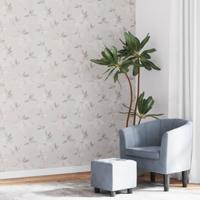 VidaXL Vliesbehang 3d bloemenpatroon 10x0,53 m grijs